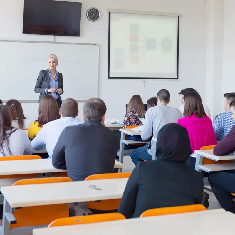 Helping a students during class