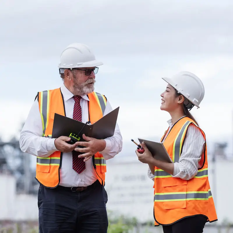 Two engineers in safety vests